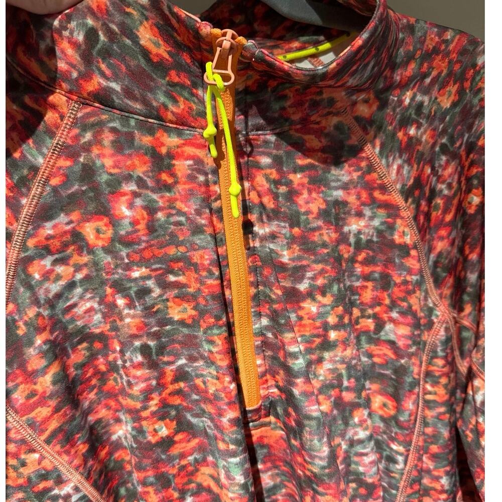 T by Talbots Peach and Green Quarter Zip Pullover size 2X - Picture 2 of 7